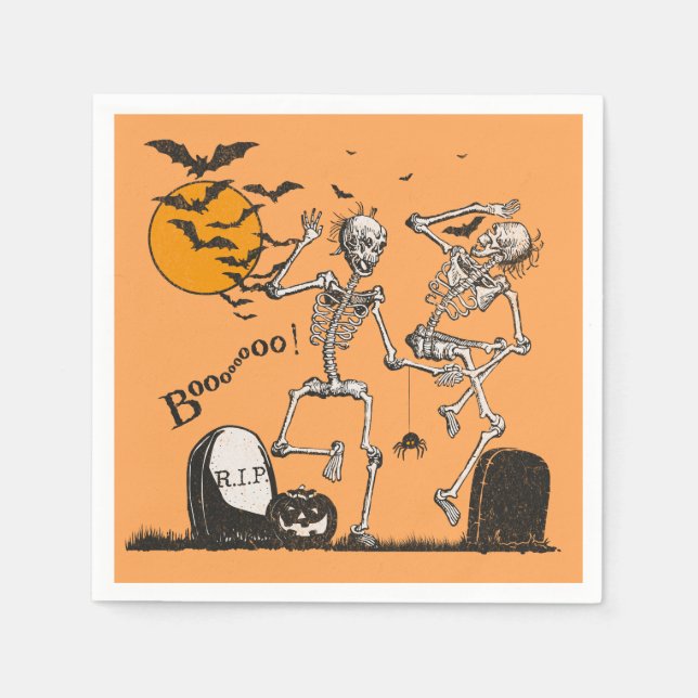 Skeleton Halloween party Napkin (Front)
