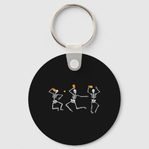 Skeleton Halloween Pickleball Key Ring