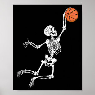 Skeleton Halloween Player Catcher Mens Boys Kids Poster