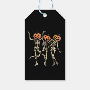 Skeleton Halloween Pumpkin Fall Spooky Season Gift Tags