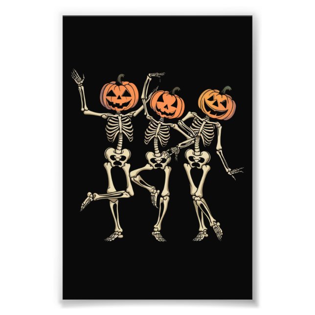 Skeleton Halloween Pumpkin Fall Spooky Season  Photo Print (Front)