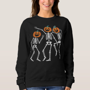 Skeleton Halloween Shirt, Pumpkin Halloween Sweatshirt