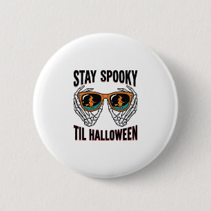 Skeleton Halloween Shirt with Witch Shades Vintage 6 Cm Round Badge