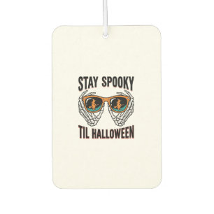 Skeleton Halloween Shirt with Witch Shades Vintage Car Air Freshener