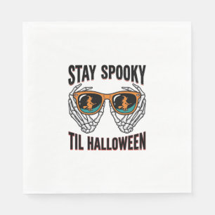 Skeleton Halloween Shirt with Witch Shades Vintage Napkin