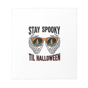 Skeleton Halloween Shirt with Witch Shades Vintage Notepad