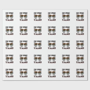 Skeleton Halloween Shirt with Witch Shades Vintage Wrapping Paper