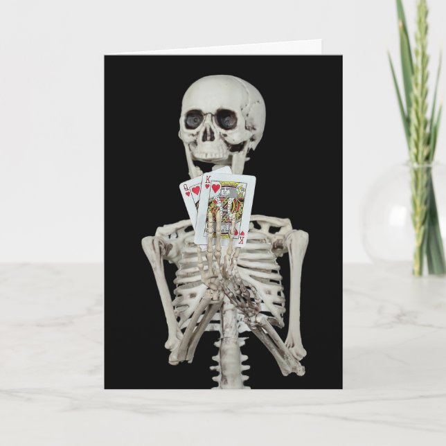 Skeleton Halloween Wedding Congratulations Card (Front)