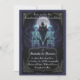 Skeleton Halloween Wedding Invitation