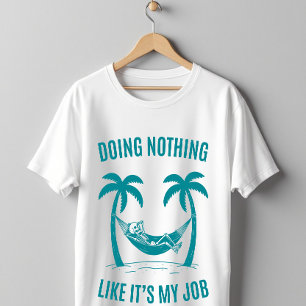 Skeleton Hammock 'Doing Nothing' - Funny  T-Shirt