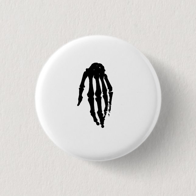 Skeleton Hand 3 Cm Round Badge (Front)