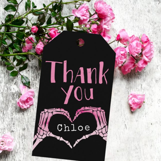 Skeleton Hand Birthday Thank You Gift Tag Girl (Creator Uploaded)