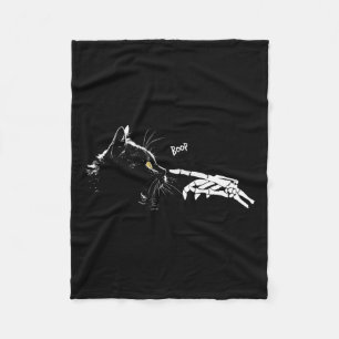 Skeleton Hand Boop Halloween Cute Black Cats Pet K Fleece Blanket