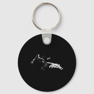 Skeleton Hand Boop Halloween Cute Black Cats Pet K Key Ring