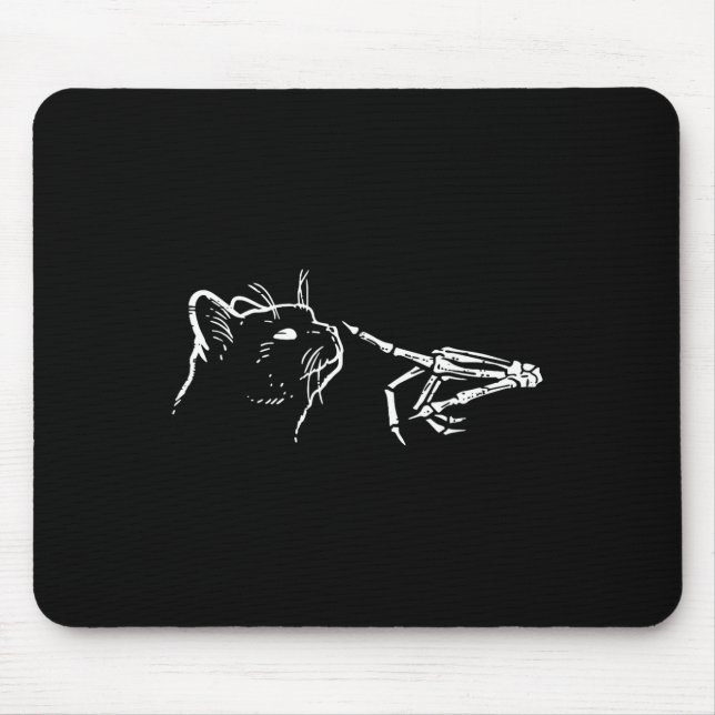 Skeleton Hand Boop Pumpkin Spooky Black Mum Hallow Mouse Mat (Front)