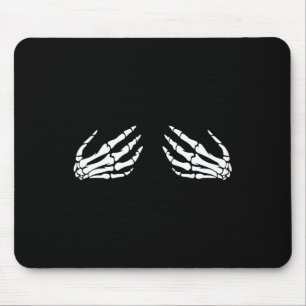 Skeleton Hand Breast Funny Halloween Costume Spook Mouse Mat