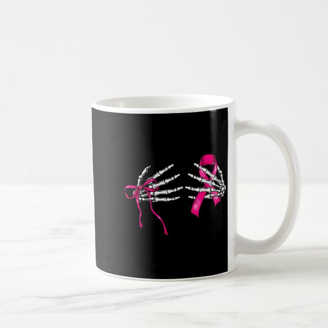 Skeleton Hand Check Your S Funny Survivor Breast C Coffee Mug (Right)