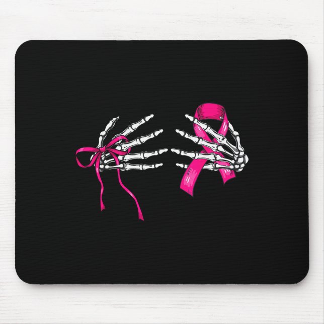 Skeleton Hand Check Your S Funny Survivor Breast C Mouse Mat (Front)