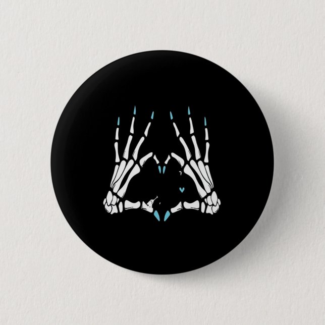 Skeleton Hand Classic Halloween 6 Cm Round Badge (Front)