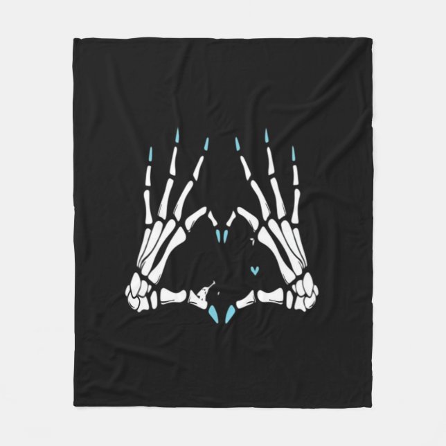 Skeleton Hand Classic Halloween Fleece Blanket (Front)
