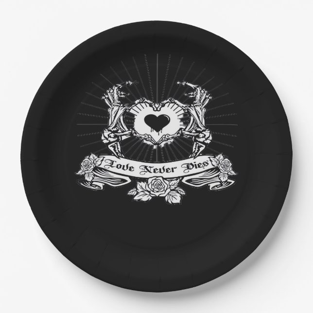 Skeleton Hand Design Classic Paper Plate (Front)
