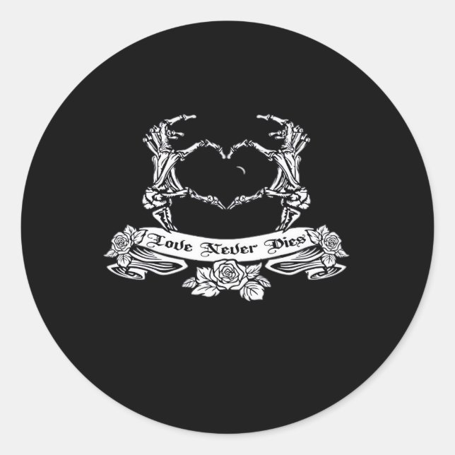 Skeleton Hand Design  Classic Round Sticker (Front)