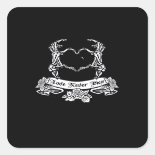Skeleton Hand Design Square Sticker