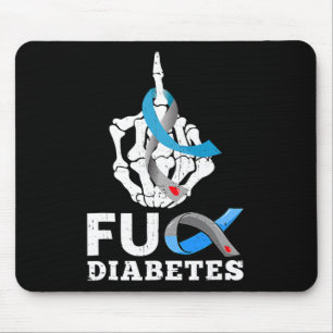 Skeleton Hand Fck Diabetes Blue Ribbon Awareness M Mouse Mat