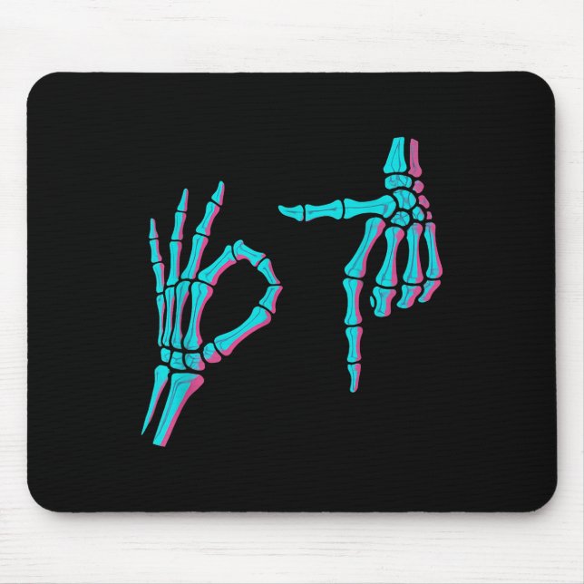 Skeleton Hand Funny Six Seven 6 7 Meme 67 Hallowee Mouse Mat (Front)