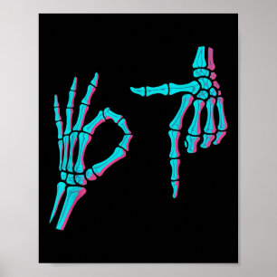 Skeleton Hand Funny Six Seven 6 7 Meme 67 Hallowee Poster