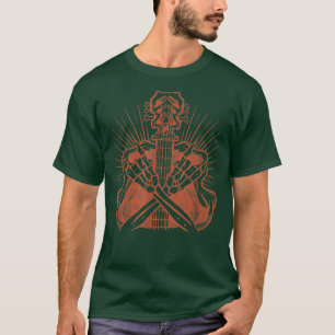 Skeleton Hand Guitar Rock On Rock Star Concert Par T-Shirt