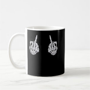Skeleton Hand Halloween Bones Middle Finger Skull  Coffee Mug
