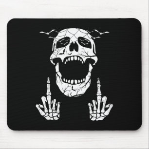 Skeleton Hand Halloween Bones Middle Finger Skull Mouse Mat