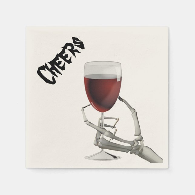 Skeleton Hand Halloween Cocktail Paper Napkins (Front)