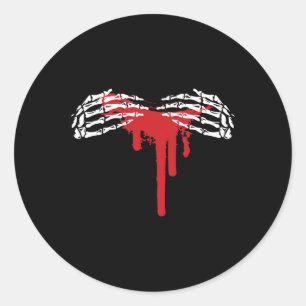 Skeleton Hand Halloween Costume Scary Goth Gothic  Classic Round Sticker