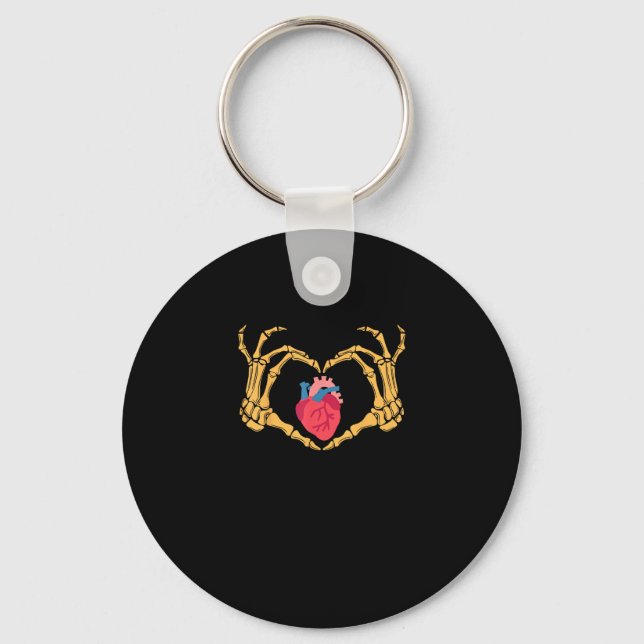 Skeleton Hand Heart Anatomy Cardiac Cvicu Nurse Ha Key Ring (Front)