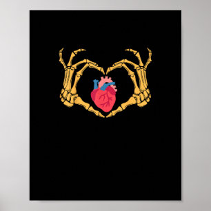 Skeleton Hand Heart Anatomy Cardiac Cvicu Nurse Ha Poster