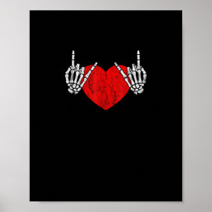 Skeleton Hand Heart And Roll, Valentines Halloween Poster