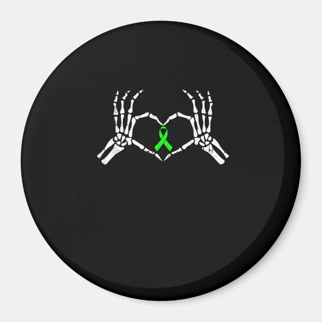 Skeleton Hand Heart Awareness Ribbon Magnet (Front)
