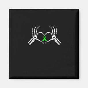 Skeleton Hand Heart Awareness Ribbon Magnet