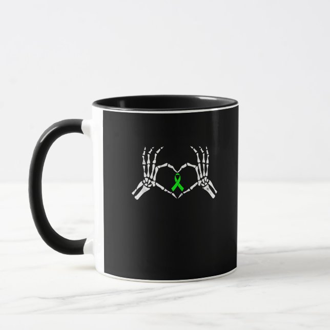 Skeleton Hand Heart Awareness Ribbon Mug (Left)