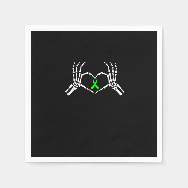 Skeleton Hand Heart Awareness Ribbon Napkin (Front)