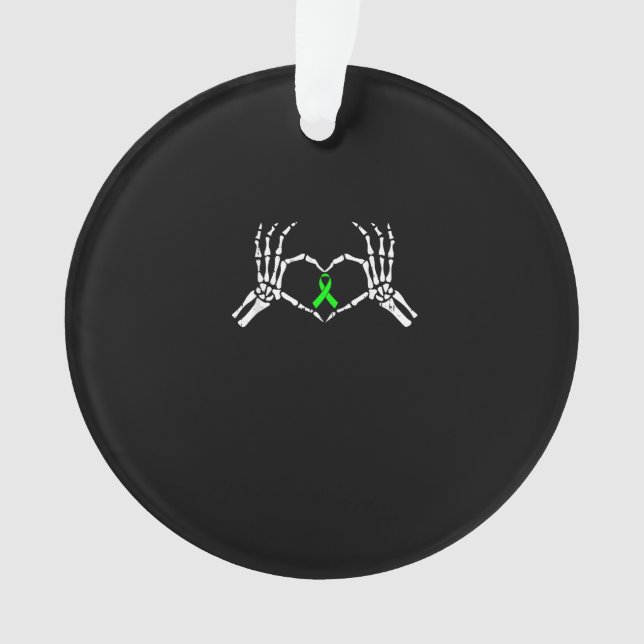 Skeleton Hand Heart Awareness Ribbon Ornament (Front)
