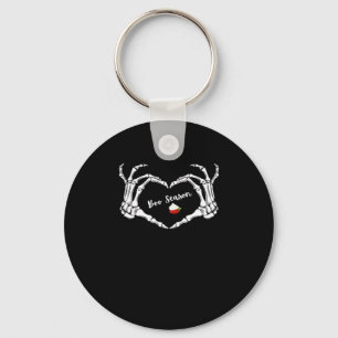 Skeleton Hand Heart Boo Season Classic Key Ring