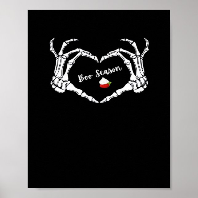 Skeleton Hand Heart Boo Season Classic Poster (Front)