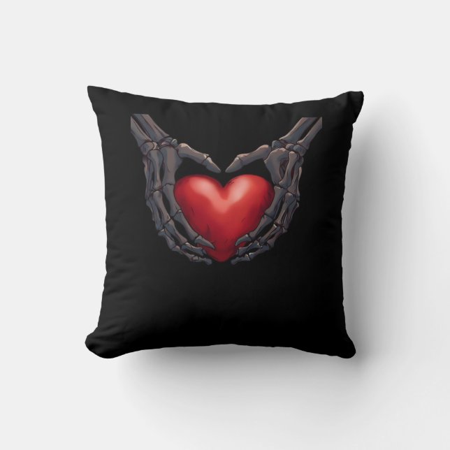 Skeleton Hand Heart Cushion (Front)