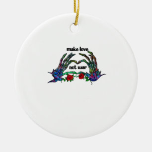 Skeleton Hand Heart Design Ceramic Tree Decoration