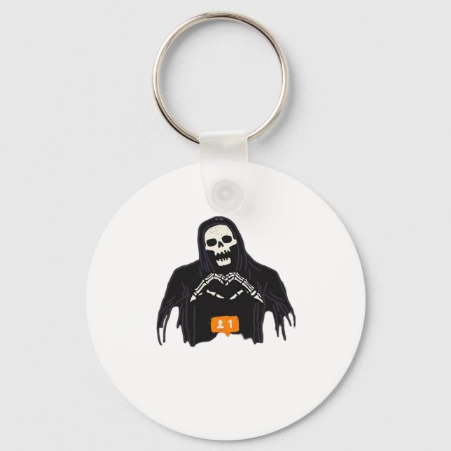 Skeleton Hand Heart Follower Classic Key Ring (Front)