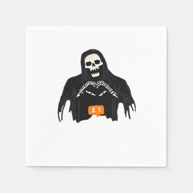 Skeleton Hand Heart Follower Classic Napkin (Front)