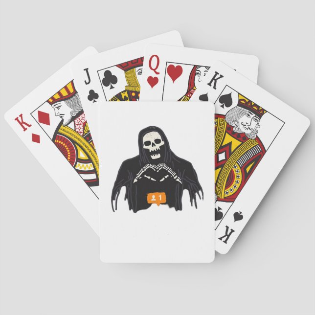 Skeleton Hand Heart Follower Classic Playing Cards (Back)